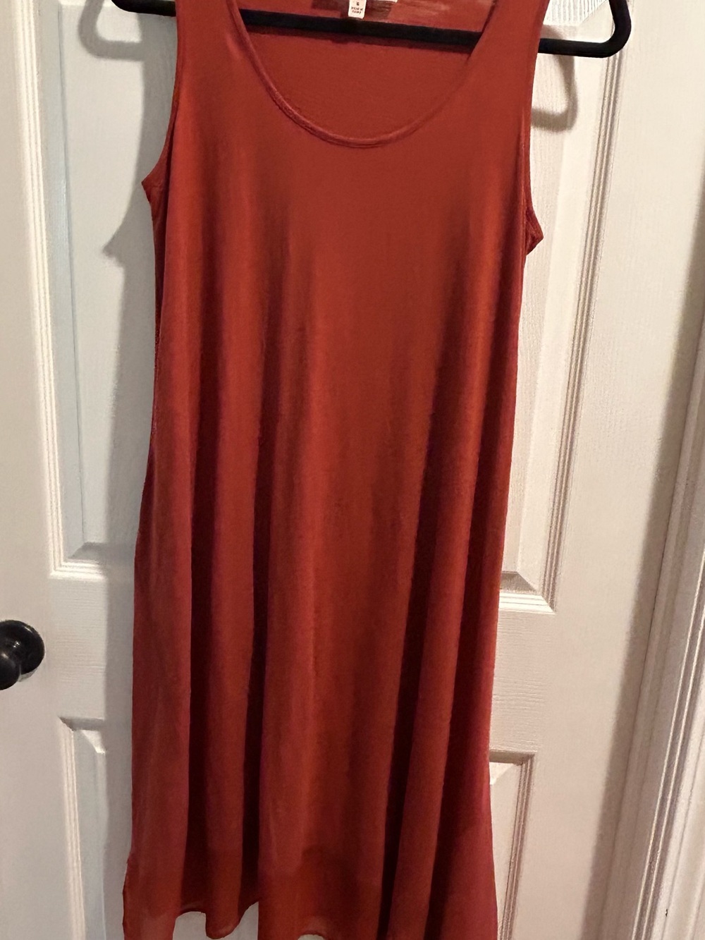 Philosophy Sleeveless Maxi Dress With Asymmetrical Cut Rust Color Size Small